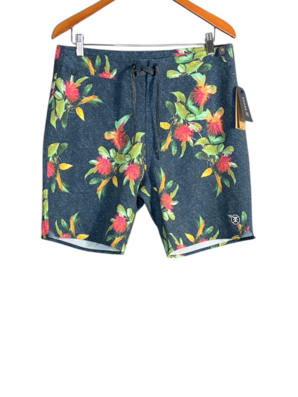 Roark Men's Passage 18" La Selva Boardshort Swim Navy Blue Floral Print NWT